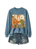Estación Independiente de Deseos de Amazon Moda Casual Temperamento Dama Vibras de Otoño Estilo Pétalos Otoño/Invierno Sudadera Comercio Exterior