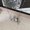 Collar de Mariposa Perlada con Gradiente de Cristal de Hielo 2025 Nuevo Verano Exquisita Cadena para Clavícula Accesorios Choker Dulce y Fresco para Niña