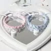 Pulseira de Casal Trançada de Algodão e Linho Original Fofa Ji Yi Xiaoba Ajustável Super Fofa Desenho Animado Melhor Amiga Pulseira Magnética para Mulheres