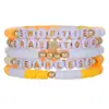 Pulseira Elástica de Argila Polimérica Colorida Mais Vendida Transfronteiriça Pulseira de Argila Polimérica Coração Tai Chi Yin Yang Conjunto de Pulseiras Empilháveis para Casal