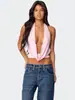 Europa y Estados Unidos transfronterizo 2025 primavera nuevo diseño de chaleco de cordones para mujer tendencia de chica hot con cuello halter sin espalda todo lo combina