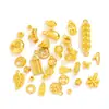 Colgante Geométrico de Aleación de Oro Estilo Chino Tradicional Chapado en Oro de 18 Quilates con Esmalte, Cuentas Espaciadoras de Plata, Cuentas Sueltas Accesorios para Joyería DIY