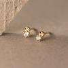Pendientes Nalan de plata de ley s925 con un solo diamante de corte mini, pendientes coreanos de temperamento exquisito y dulce belleza M03602