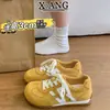 Sapatos Femininos Aumento de Altura em Couro Genuíno, Tênis de Treino Alemão Vermelho, Novos Tênis Esportivos Casuais Femininos Primavera/Verão 2026, Sapatos A-Gan