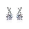 Brincos Moissanite Simulada Transmissão ao Vivo para Mulheres Ins Coração Agulha Prata Esterlina S925 Zircônia Seis Garras Brincos Moissanite