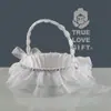 Cesta de Flores de Renda para Casamento Cesta de Flores para Daminha Cesta de Flores Pequena Portátil para Madrinha Cesta de Flores para Casamento Ocidental Venda Quente