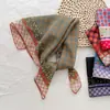 Pañuelo de Cabeza de Algodón y Lino Retro Ins Coreano Pañuelo de Seda Pañuelo Cuadrado Pequeño Pañuelo Delgado de Primavera y Otoño para Mujer Paquete Atado Pañuelo Decorativo para el Cuello