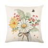 Funda de almohada floral personalizada de Año Nuevo transfronteriza con estampado, Funda de cojín de planta y flor para el hogar nórdico