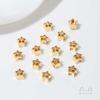 Bolsa de oro de 14K color fuerte incrustada con circonita estrella de cinco puntas encaje hueco cuentas pulsera de cuentas hecha a mano DIY accesorios de joyería