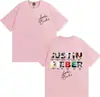 Camiseta de Algodão Tamanho Europeu Transfronteiriça Camiseta com Padrão da Capa do Novo Álbum de Justin Bieber Unissex Roupa de Algodão de Verão Moda Hip-Hop