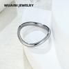 Anillo simple y curvo de acero de titanio galvanizado, anillo de cola de alta calidad de oro de 18 quilates, accesorios de viento frío de nicho femenino, al por mayor