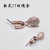 Fivela Pingente Banhada a Ouro Prata 925 Fivela com Diamante Jade Fivela Esmeralda Cristal Âmbar Cabeça de Fivela Pingente Acessórios para Joias DIY