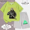 Camiseta de Manga Corta Estampada Delta Action, Conjunto de Shorts de Manga Corta para Niños Talla Mediana y Grande, Conjunto Casual de 2 Piezas de Algodón Puro para Verano para Hombre y Mujer
