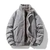 Enbu Chaqueta de Trabajo para Hombre Estilo Americano de Pana con Cuello Alto Tendencia Abrigo de Algodón Engrosado Forrado de Lana Ropa de Abrigo para Hombre