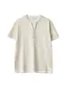 Ropa Masculina Apo Transfronteriza Camisa de Punto con Cuello en V y Retazos Falsa de Dos Piezas para Hombre, Camiseta de Lino de Manga Corta Estilo Old Money de Verano.