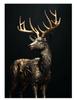 Póster de metal con diseño de león y águila dorada negra, arte de pared, ciervo nórdico, tigre, lobo, cisne, pintura decorativa para sala de estar