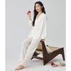 Jiangnan Wo Pijama de 25 Años para Mujer Primavera Nuevo Flor Blanca de Alta Gama Seda Helada Ropa para el Hogar Ropa de Verano para Mujer
