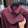 Ropa de otoño de papá: playera tipo polo de rayas con bolsillos reales, camiseta de manga larga para hombre primavera y otoño 2026 para mediana edad y personas mayores, top casual