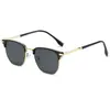 Gafas de Sol Populares Estilo Cool Retro con Montura de Ceja, Monturas de Metal para Gafas, Gafas de Sol de Alta Definición para Hombres, Gafas de Sol Especiales para Conducir