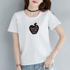 D131 Simples Estudante Verão Branco Manga Curta T-shirt Feminina Gola Redonda Solta Cor Sólida Base Camisa Feminina Coreana Casual