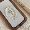 Diseño Único, Perlas Imitación Luna Blanca Suaves y Elegantes, Colgante de Luna Plateada y Pulsera de Perlas