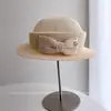 Sombrero Bombín Estilo Hepburn para Mujer Verano Transpirable Versátil Adelgazante Facial Tejido Retro Protección Solar Sombrero de Pescador Moderno
