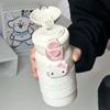 Taza Termo Corazón de Niña Linda Alto Valor de Color Taza de Acero Inoxidable 316 de Doble Bebida con Tubo de Succión para Niña Estudiante Vaso de Agua para Niños