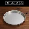 Plato Redondo de Acero Inoxidable con Borde Enrollado Retro Dorado Plato Japonés para Barbacoa Plato Redondo para Cena Plato para Pizza Bandeja para Fruta Extra Grueso Grande