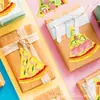 ET046 Pegatinas Infantiles de Pizza Comercio Exterior Pegatinas DIY Marco de Fotos Decorativo Pegatinas de Rompecabezas Pegatinas de Pizza de Dibujos Animados