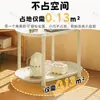 Carrinho Pequeno na Cor Creme, Estante de Armazenamento de Chão, Mesa de Lanches para Sala de Estar, Mesa Mini para Enfeites Móvel
