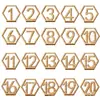 Señales de Número de Mesa de Madera Transfronterizas 1-40 Hexagonales Huecas Posavasos Numéricos Bar Cafetería Boda Números Señales de Madera