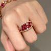 Nuevo Nuevo Anillo de Diamante de Corindón Rojo Burbuja de Granada China Lujo Ligero alta calidad Anillo Joker Libro Rojo
