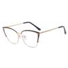 Montura de gafas nueva y moderna de dos colores, gafas lisas para mujer, Amazon, metal, anti-luz azul, montura de gafas ojo de gato, se puede equipar con gafas para miopía