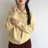 Cárdigan de punto de cuello alto estilo coreano para mujer, nueva temporada 2026, estilo perezoso vintage, sensación de alta gama, abrigo suéter engrosado