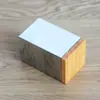 Contenedor de bolígrafos de papelería de oficina de color galvanizado creativo con base de haya para escritorio de oficina, estudiante, almacenamiento de papelería de escritorio, contenedor de acabado para bolígrafos