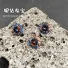 Pendientes Redondos de Zirconia Bicolor Wuzhou con Corazones y Flechas, Color Innovador Degradado, Diamante Suelto para DIY, Piedra Principal