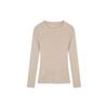 Otoño e Invierno Nuevos Tops de Punto de Manga Larga, Camisetas Básicas Versátiles y Elegantes, Prendas de Punto de Cuello Redondo Internas Ajustadas para Mujer, Nuevo