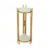 Estilo Nórdico Hierro Forjado Estante para Flores Estante de Almacenamiento Sala de Estar Simple Interior Balcón Lujo Ligero De Pie Mármol Verde Estante para Flores