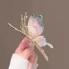 Grande Grampo de Cabelo Elegante Estilo Vintage com Borboleta Pintada para o Verão 2022, Novo Acessório de Cabelo para Parte de Trás da Cabeça Presilha Tubarão