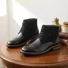 Bestseller de Amazon - Botas Martin Retro Nuevas, Caña Media, Diseño Tallado, Modernas para Hombre, Versátiles, Casuales - 27039