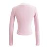 Camiseta Top de Manga Larga con Cuello Cuadrado y Encaje de Costura de Niña Francesa Pura, Decoración de Lazo, Ajuste Entallado, Traje de Shorts Adelgazantes