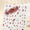 Rosa estilo japonés adhesivo ultra-delgado acuarela rosa flor seca floreciendo vintage rosa seco relieve pegatina para uñas pegatina para uñas