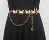 Vestido con cadena de cintura de mariposa estilo ins, moda europea y americana, nuevo cinturón fino con falda, cadena de metal en la cintura.