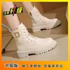 Botas Martin para Mujer 2026 Otoño e Invierno Nuevas Botas Cortas Retro Estilo Británico de Suela Gruesa que Aumentan la Altura con Forro de Lana Botas de Otoño Individuales Botas con Cordones
