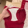 4135 # Algodão Classe A Vermelho Festivo Bolinhas Estampa de Leopardo Cueca Boxer para Menina 10A Virilha Antibacteriana Cintura Média