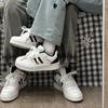 Sapatos Mocassins Espessos Estilo Chinês Ins Nicho Alto Valor para Homens e Mulheres, Tênis Skate Ultra Macios Estilosos, Sapatos Brancos de Cano Baixo