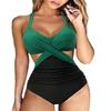 [Traje de banho feminino multicolorido europeu e americano] maiô de uma peça estilo cruzado Amazon comércio exterior transfronteiriço maiô feminino