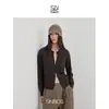 SINBO Serie Gouxu Miu elegante cárdigan de punto de lana de algodón puro suelto de dos piezas falsas para mujer 2026 Novedad de Otoño