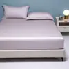 Sábana Bajera Ajustada de Tencel de Color Sólido, Pieza Única de Lyocell, Protector de Colchón Enfriador para Dormir Desnudo, Sábana de Cama de Cobertura Total, Ropa de Cama Antideslizante