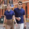 Nueva versión coreana de ropa de trabajo de verano camiseta clase de bricolaje ropa manga corta color liso de alta gama camisa POLO camiseta de trabajo publicidad deportiva